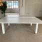White 2 seater office electric sit stand desk, height adjustable, 2 pod Table
