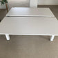 White 2 seater office electric sit stand desk, height adjustable, 2 pod Table