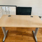 Brown Small Office Desk, Small Computer Workstation 1200mm table with cable ports