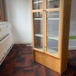 Glass Cabinet Display Case, Wood finish Tall Bookshelf H=210cm W=76cm D=29cm, 27cm