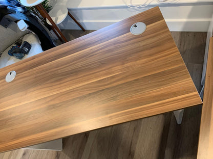 Used Single Office Desk Walnut White  W 120cm x D 60cm x 73cm