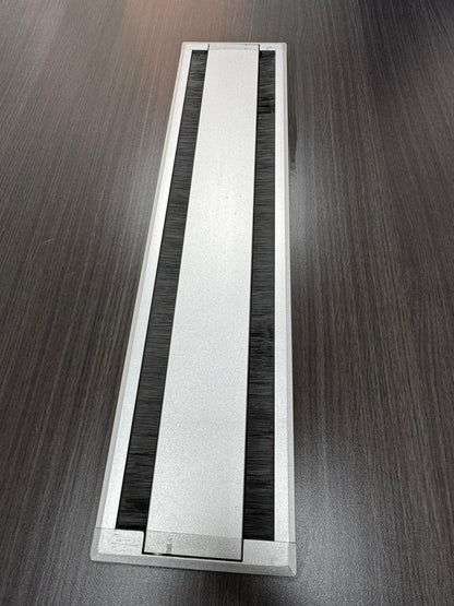 Used Office Boardroom Meeting Table Anthracite chrome Comms Boxes plus 10 x Chairs 304cm x 120xm