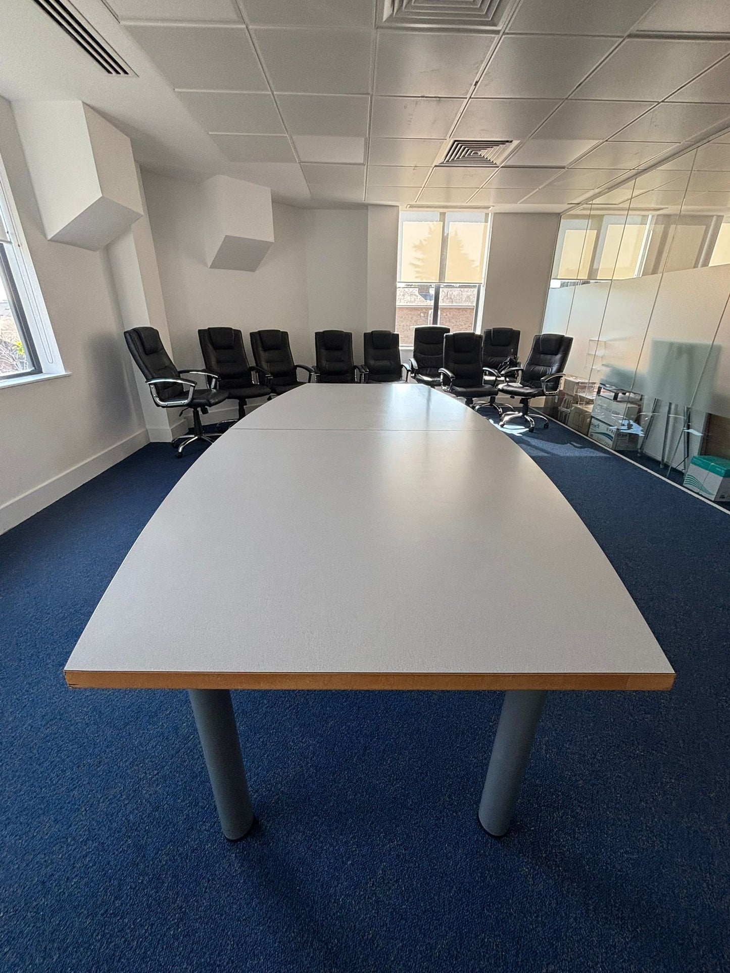 Used Large Speckled Grey Boardroom Office Meeting Conference Table 300cm x 120cm.  £690
