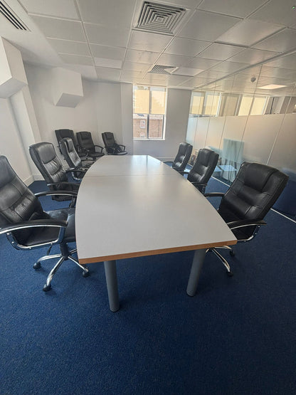 Used Large Speckled Grey Boardroom Office Meeting Conference Table 300cm x 120cm.  £690