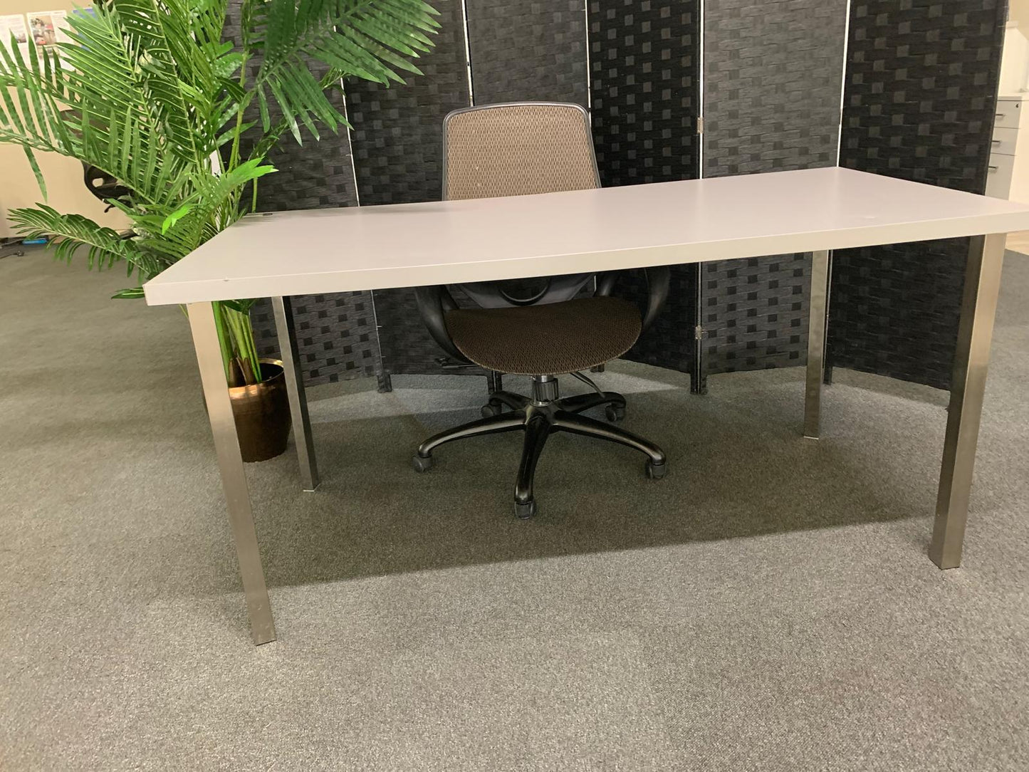 Secondhand Ikea Linnmon desks Grey chrome legs 160cm x 80cm