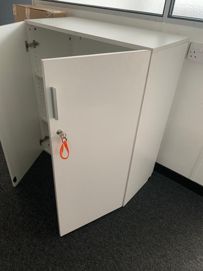 Used storage cupboard double door 2 door office  with vertical silver