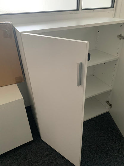 Used storage cupboard double door 2 door office  with vertical silver