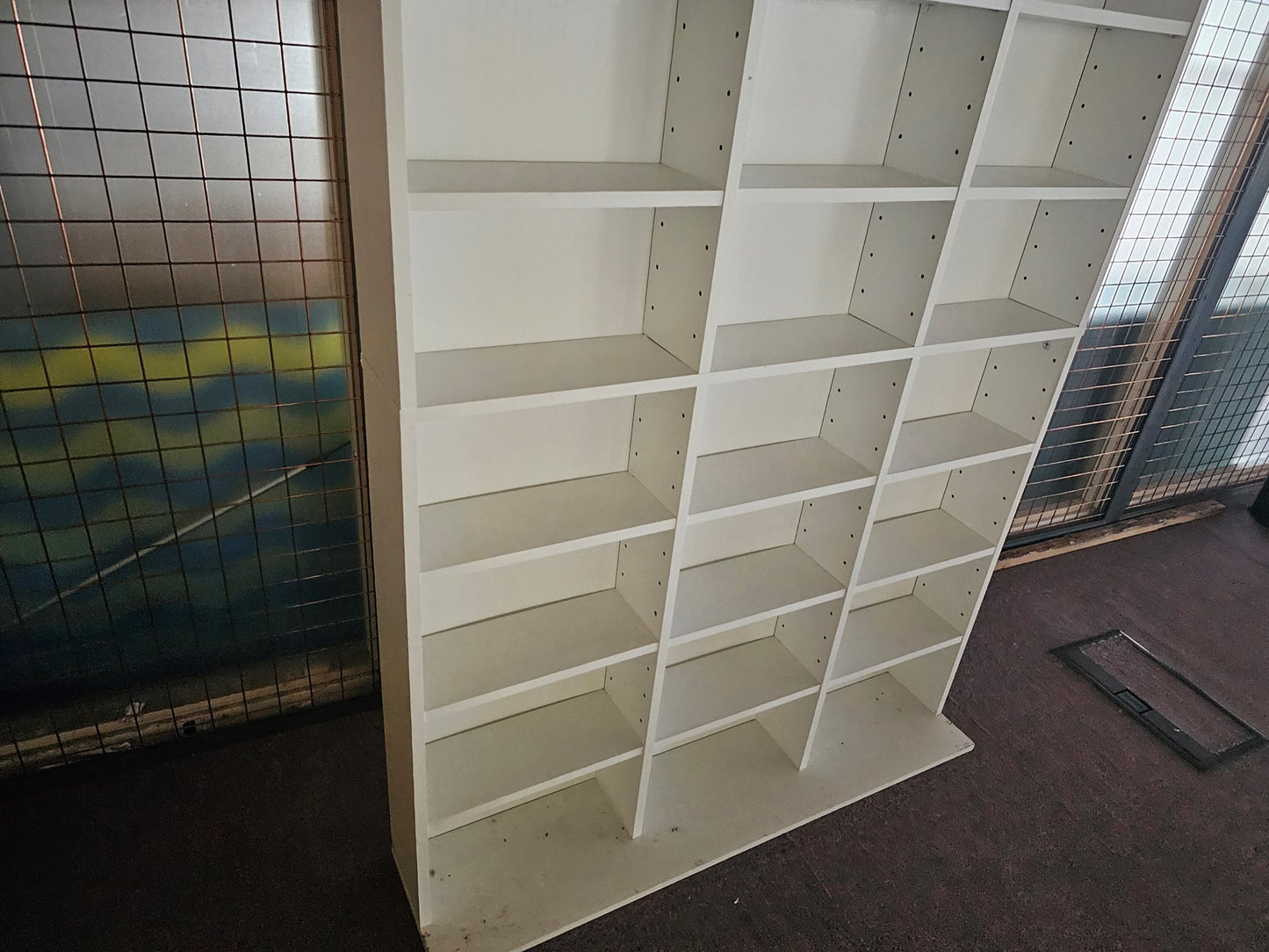 Pigeon hole media unit in white 3x9 | CDs, DVDs, Bookcase storage unit height-adjustable, removable shelves H:180cm W:102cm D: 15cm, 23cm