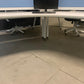 Herman Miller Three person office bench desk in white, 3 seater arc table
