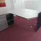 White high quality Techo L-shaped Hexagonal office, home office desks (h 73cm x w 160cm x d 100cm)