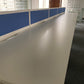 White 10-seater office bench desk 600cm x 160cm