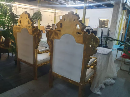 X1 Royal Luxury gold colour throne chair for weddings and banqueting events
