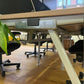 Pre-Owned Wood Top Finish Desk/s 6 Pods 120cm x 80cm each desk with Black Dividers