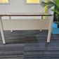 Walnut finish study desk with contrasting white legs and modesty panel 120cm x 80cm