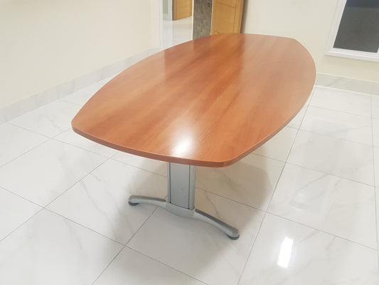 Wooden boardroom meeting conference table with metal legs frame