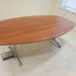 Wooden boardroom meeting conference table with metal legs