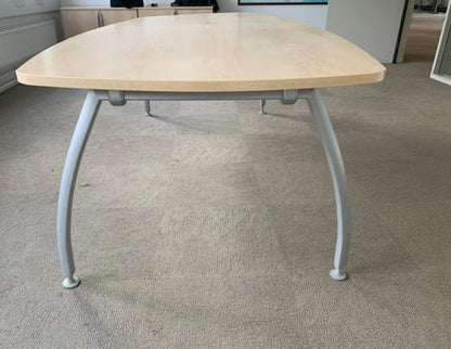 Used Office Meeting table 8 seater maple finish conference, 240cm x 100cm
