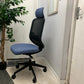 Blue Armless Mesh back office swivel chair