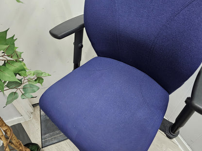 Purple Office High back Chair, Wheeled and Adjustable