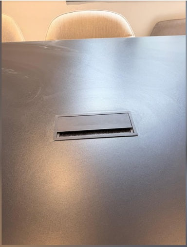 Used boardroom conference meeting office black table L 370cm W 120cm