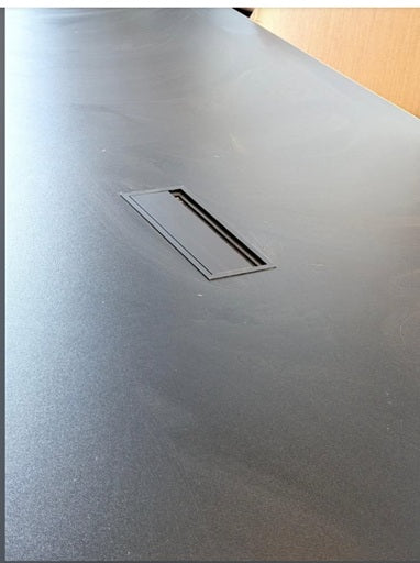 Used boardroom conference meeting office black table L 370cm W 120cm