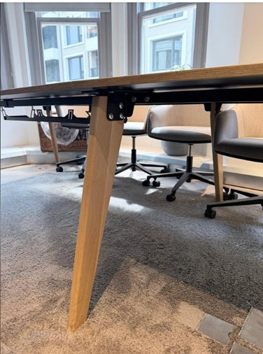 Used boardroom conference meeting office black table L 370cm W 120cm