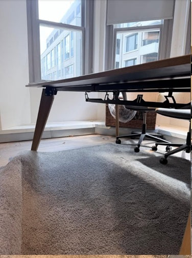 Used boardroom conference meeting office black table L 370cm W 120cm