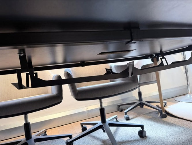 Used boardroom conference meeting office black table L 370cm W 120cm