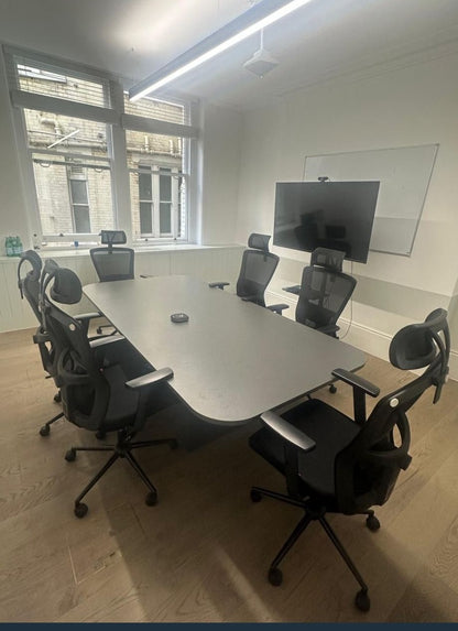 Used Boardroom Office Table Grey 240cm w x 120cm d x 73cm