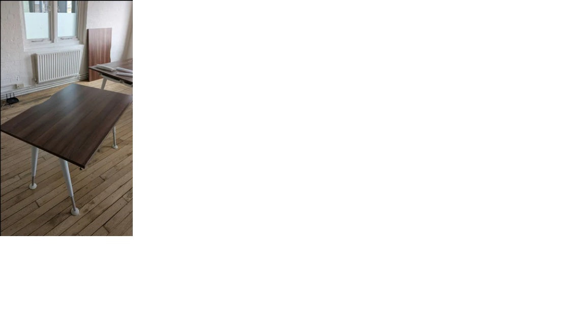 Walnut 2 person pod bench hot desks 120cm x 160cm x 73cm