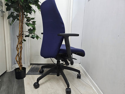 Purple Office High back Chair, Wheeled and Adjustable