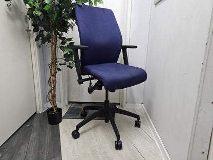 Purple Office High back Chair, Wheeled and Adjustable