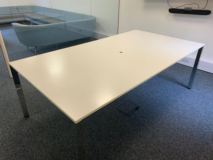 White boardroom table, seats 10 - 12 persons, 320cm x 120cm