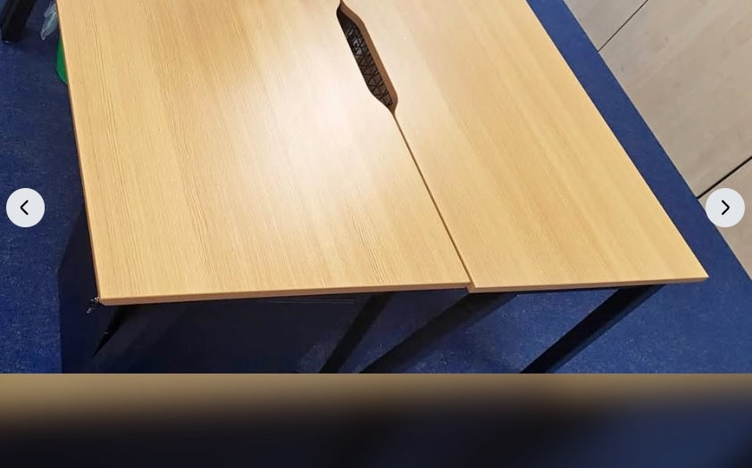 Used Single Desk Wood finish top Black frame legs stick office 140cm x 80cm