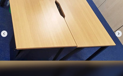 Used Single Desk Wood finish top Black frame legs stick office 140cm x 80cm