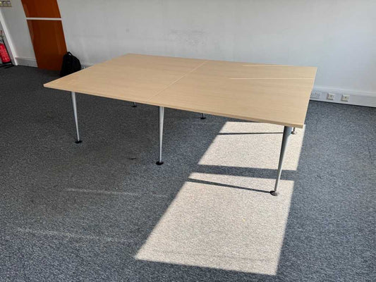Beech 4 person pod bench hot desks 240cm x 140cm x 73cm