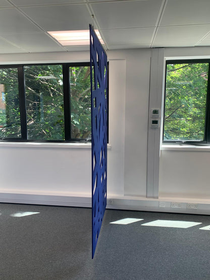 Pre-owned ceiling hung blue divider