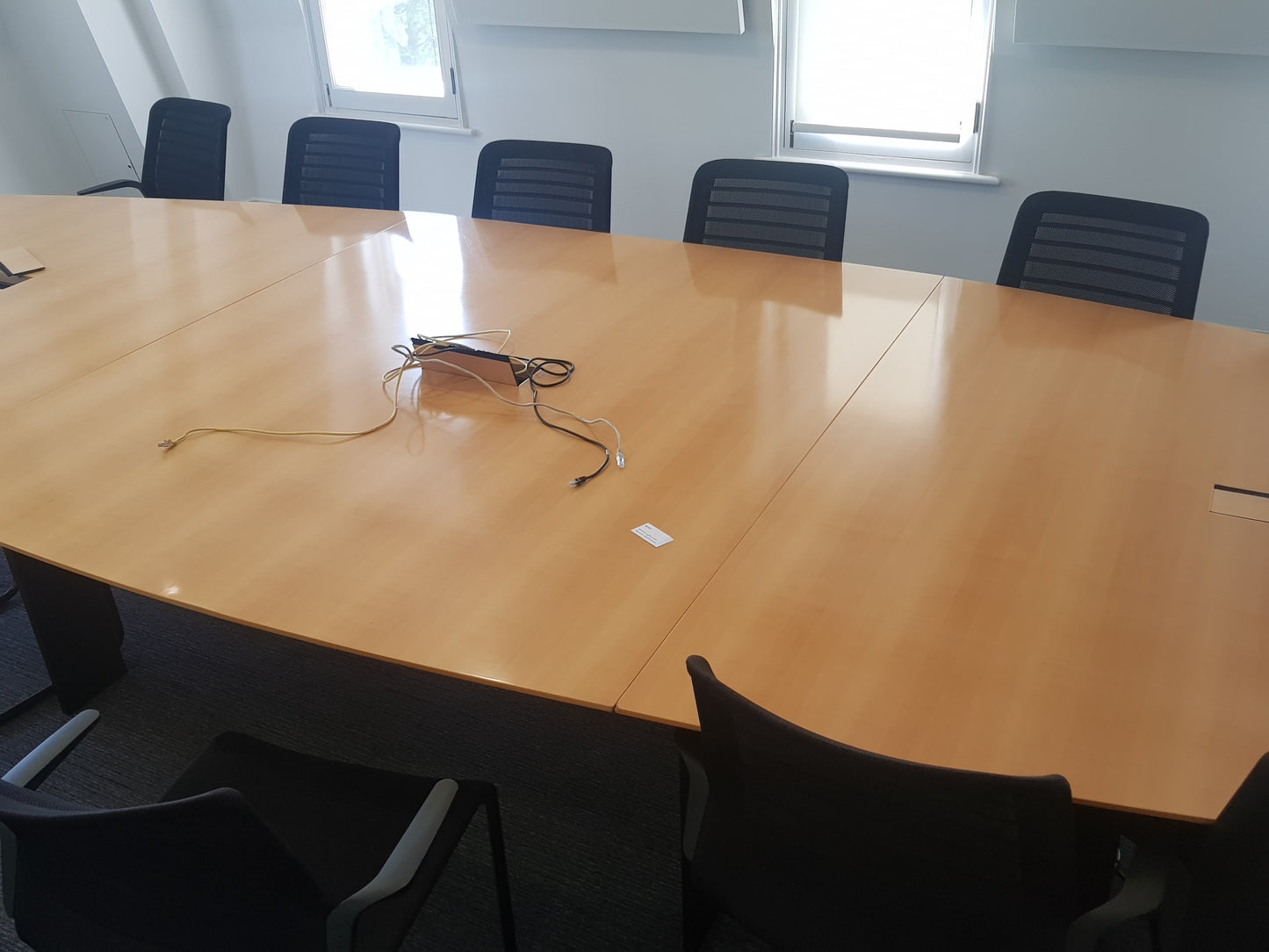 Middle of extra large meeting table