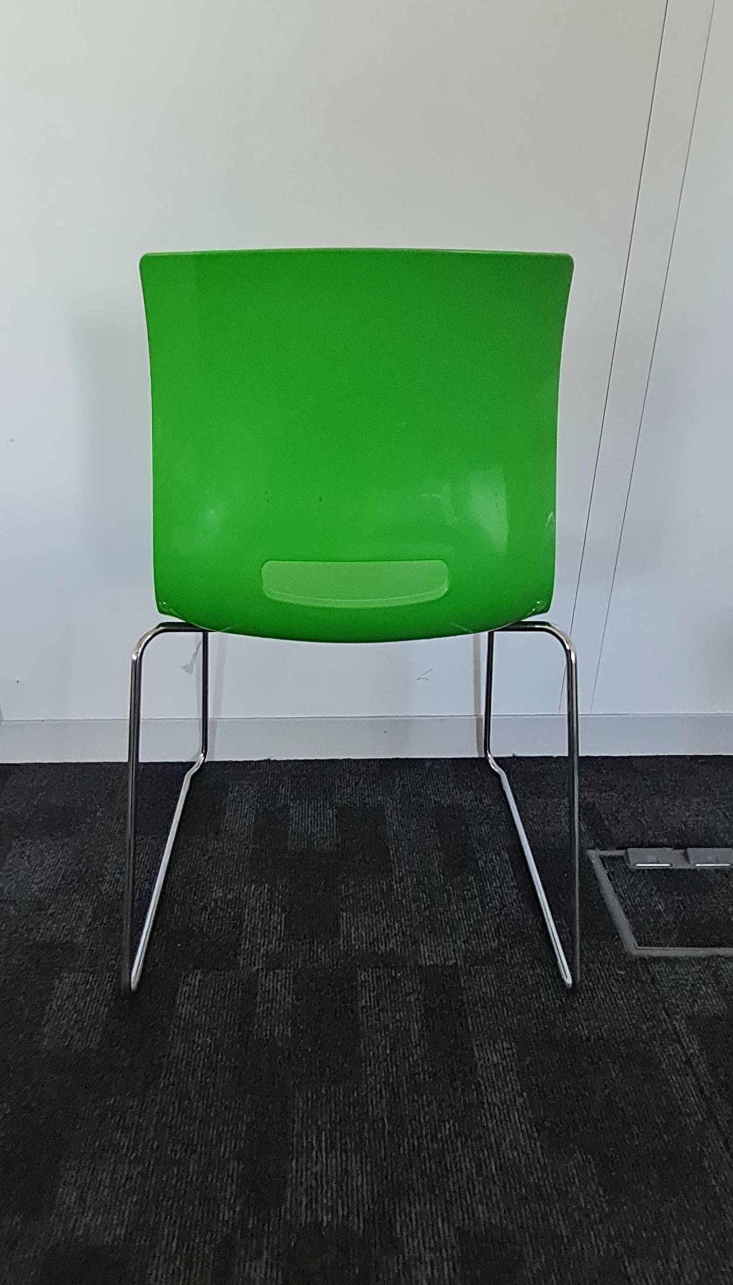 Back of green senator dining chair