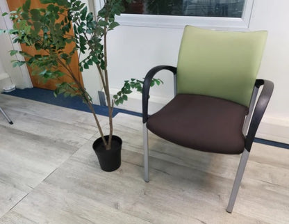 Used Senator Meeting Chair  Fabric Green Black Stackable