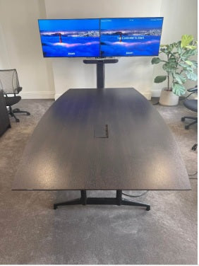 Used boardroom coonference table dark wood 260cm x 150cm
