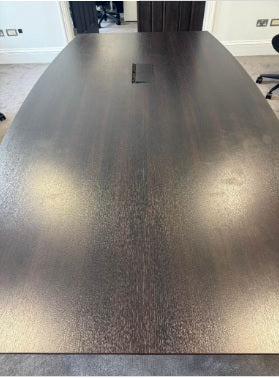 Used boardroom coonference table dark wood 260cm x 150cm