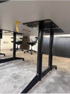 Used boardroom coonference table dark wood 260cm x 150cm