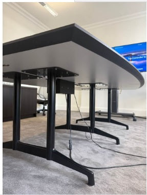 Used boardroom coonference table dark wood 260cm x 150cm