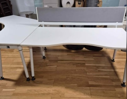 White Herman Miller rectangular desk for study workstation