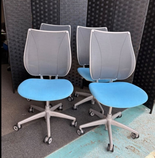 Second Hand Humanscale Liberty Chair Office desk task computer blue grey