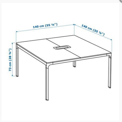 Square Boardroom office meeting room conference table desk seats six persons 140cm x 140cm