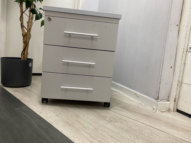 Pale Grey Office Small Cabinet with 3 drawers