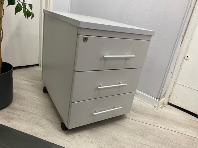 Pale Grey Office Small Cabinet with 3 drawers
