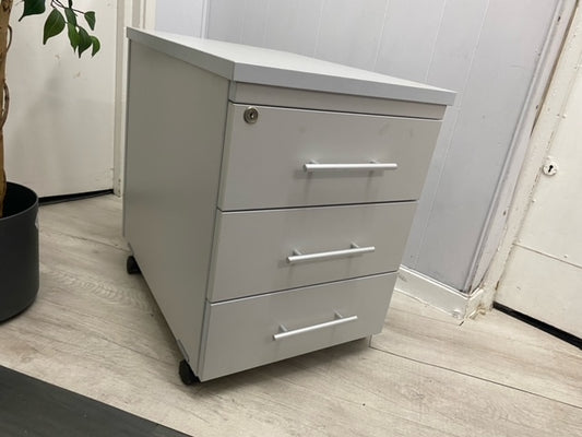 Pale Grey Office Small Cabinet with 3 drawers